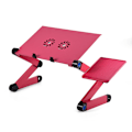Miniatyrbillede 2 af 7: 360° Justerbar Foldbar Bærbar Computer Bord Stativ Holder m/ Køling Dobbelt Vifte Mus Boad Rose Rød