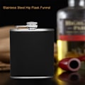 Miniatyrbillede 4 af 6: Rustfrit Hip Flask i Sort Lædertragt med To Vinkop Sæt til Fødselsdagsgave (7oz)