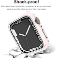 Miniatyrbild 4 av 5: För Apple Watch Series 7 41mm, Pläterad Rigid PC Ram Case Slim All-Around Bumper Case för Apple Watch Series 7 （rosa）
