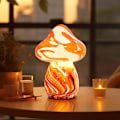 Miniatyrbillede 5 af 6: Glas Svampebordlampe Natlys Ledningsfri Sød Lille Natbordsklampe til Soveværelse Stue Hjemmeindretning Rød (E27 Pære Inkluderet)