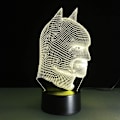 Miniatyrbillede 4 af 4: Batman 3D Lampe Værelse Soveværelse Dekorativ Natlys Multi 7 Farveændring USB Kabel Smart Touch Knap LED Skrivebord Bordlampe Børn