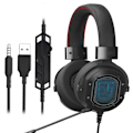 Pikkukuva 2 / 7: 3.5mm USB-stereobasspelikuulokkeet RGB-valolla E-urheilun langalliset kuulokkeet + mikrofoni