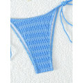 Pikkukuva 4 / 7: WJSM Naisten Halter-solmio Sivu Kolmio Bikinisetti Korkea Leikkaus 2-osainen Bikini Uimapuku Uimapuku Blue Color L