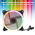 Miniatyrbild 7 av 7: RGB-fläkt Färgglad Färgväxlande Chassifläktar Skrivbord Dator Kylning Aurora Tyst 12cm(Aurora Färgglada Ljus Förpackning Skruvar )