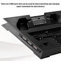 Miniatyrbillede 7 af 7: Dual Cooling Fan Cooler 2 Ladestation Dock Stativ Holder 3 Port USB Hub til PS4 Pro