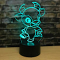 Miniatyrbild 1 av 5: 3D Ko-Nattlampa Illusion Led 7 Färgväxlande Touch Switch Bordsskiva Dekorationslampor Akrylplatt ABS-Bas USB-Kabel Leksak (Buss)
