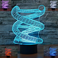 Miniatyrbilde 1 av 3: 3D DNA Abstrakt Nattlys 7 Fargeendring LED Bordlampe Julegave