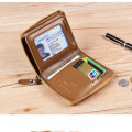 Miniatyrbillede 4 af 5: Punge til mænd i læder med RFID-blokering, tynd pung med 10 kreditkort, 2 pengeseddelrum, ID-vindue og møntlomme - minimalistisk pung - sort