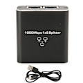 Miniatyrbild 1 av 7: Gigabit Splitter 1000Mbps 1 in 2 Out RJ45 Port Aluminiumlegering Nätverkssplitter för PC Laptop Router