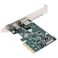 Miniatyrbillede 4 af 7: ST612 PCI E X4 Ultra High Speed Dobbelt Port USB 3.1 Udvidelsesadapter Riser-kort