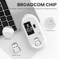 Miniatyrbillede 5 af 9: Trådløs Computermus til Laptop med Synlig Batteriniveau, 2.4G Bærbar Ultra Tynd USB Mus, Lydløs Klik Laptop Mus 1600 DPI Silver