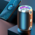 Miniatyrbillede 7 af 7: Smart Bluetooth-højttaler med dobbelt membran, stereo surround-subwoofer, trådløs højttaler med høj lydstyrke til udendørs og hjemmet, sort Plus-udgave