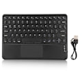 Miniatyrbild 1 av 6: 10in Trådlöst Bluetooth Touchpad-tangentbord Retro Rund Tangentknapp Ergonomiskt Magnetiskt Stöd Touch Gestures för Windows för IOS Svart