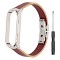 Miniatyrbillede 1 af 7: Udskiftningsremme kompatibel med Xiaomi Mi Band 6 Smartwatch Armbånd Watchband Tilbehør Brun Rem Sølv Skal