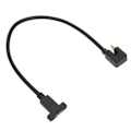 Pikkukuva 7 / 7: USB-kaapeli 0,3 m USB 3.1 Type-C uros naaras 10 Gbps U-tyyppinen kyynärpää paneelikiinnitysruuvin reiällä autodatakaapeli