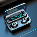 Miniatyrbillede 5 af 7: F9-5 Sort ABS Touch-styring Trådløs Hovedtelefon LED Digitalt Display Åndedrætslys Hjemmekontor Øretelefon
