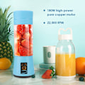 Miniatyrbillede 7 af 7: 380ml bærbar mini USB hjem elektronisk frugtblender mixer juicer med 4 vinger (blå)