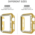 Miniatyrbillede 3 af 5: Til Apple Watch Case 44mm Series 6/5/4 SE Bling Rhinestone Apple Watch Case Bumper Frame Skærmbeskytter Case til iWatch Series 44mm Guld