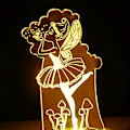 Miniatyrbillede 5 af 6: 3D Ballet Engel Ving Natlys Lampe Illusion Nat Led 7 Farve Skiftende Berøringskontakt Bord Skrivebord Dekoration Lamper Gave med Akryl Flad USB Ca
