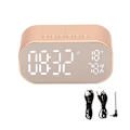 Miniatyrbild 1 av 7: Alarmklockradio Multifunktion FM Digital Radioväckarklocka med Bluetooth-högtalare för hemsovrumGuld