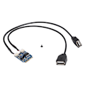Pikkukuva 4 / 7: M.2 NGFF - USB -sovitinkortti KEY A E -liitäntään, kaksi USB2.0 -porttia, laajennuskortti, kaapeliadapteri