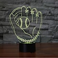 Miniatyrbilde 4 av 8: 3D LED Baseball-hansker Optisk Illusjon Sensor Nattlys med Smart Berøring & USB-kabel 7 Farger Skiftende LED Atmosfærisk Lampe