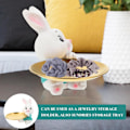 Miniatyrbilde 2 av 3: Cabilock Kanin Keramisk Plate Påske Cupcake Stativ Kake Server Ring Holder Snack Serveringsbrett Smykkefat for Ostekake Salat Grønn
