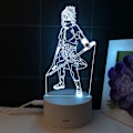 Miniatyrbilde 1 av 7: JUSTUP Anime Naruto nattlys 3D illusjonslampe fjernkontroll Sakura barnerom juledekorasjonslys -- Sasuke Uchiha（Hvit/svart sete）