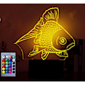 Pikkukuva 1 / 5: 3D Kala-led-yövalo Lamppu Illuusio Yövalo 16 Väriä Vaihtuva Pöytä Työpöydän Koriste Lamput Lahja Akryyli Tasainen ABS-pohja USB-kaapeli Leikki
