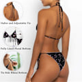 Miniatyrbild 2 av 7: Bikinis Badkläder Set för Kvinnor Badkläder Triangel Baddräkt Tie String Trosa Black M