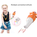 Miniatyrbillede 4 af 6: Karaoke-mikrofon til børn og voksne, Bluetooth-karaoke-mikrofon med LED-lys, understøtter TF-kort, perfekt til familiefester