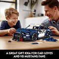 Miniatyrbild 4 av 7: 15073 Barricade Polisbil Byggsatser, MOC Deformerad Mustang Pull-Back Drag Race Leksaksbil Modellkit, (786 Bitar, Dynamisk Version)
