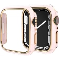 Miniatyrbild 1 av 5: För Apple Watch Series 7 41mm, Pläterad Rigid PC Ram Case Slim All-Around Bumper Case för Apple Watch Series 7 （roséguld rosa）