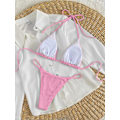 Pikkukuva 2 / 6: WJSM Naisten Halter-solmio Sivu Kolmio Bikinisetti Korkea Leikkaus 2-osainen Bikini Uimapuku Uimapuku Pink Color XL