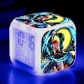 Miniatyrbild 1 av 2: Wekity Anime Ghost Slayer Färgglad väckarklocka LED Kvadratisk klocka Digital väckarklocka med tid, temperatur, alarm, datum