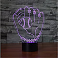 Miniatyrbilde 1 av 8: 3D LED Baseball-hansker Optisk Illusjon Sensor Nattlys med Smart Berøring & USB-kabel 7 Farger Skiftende LED Atmosfærisk Lampe
