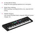 Miniatyrbillede 5 af 6: Keyboard Piano Instrument 61 Tangenter Elektrisk Multifunktionel med USB-kabel Mikrofon MQ6189