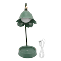 Miniatyrbillede 1 af 5: 3W LED Touch Bordlampe 3 Gear Justerbar Foldbar Kronblad Form Desktop Bordlampe USB 5V Green