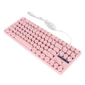 Miniatyrbild 5 av 7: Gamingtangentbord USB Rund 87 Tangenter Färgglad Bakgrundsbelyst Ergonomisk Mekanisk Touch Trådbundet Tangentbord för Stationär Dator Bärbar Dator PC Rosa