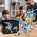 Miniatyrbillede 7 af 9: Mecha Byggeklodser Legetøj 2i1 Dyr Transformerende Robot Byggesæt med Hvid Tiger Samleobjekter Gave (515 Dele) (Hvid Tiger)