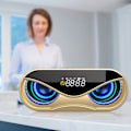Miniatyrbillede 6 af 7: ABS Multifunktion Alarmur Bluetooth Højttaler Stemmeprompt Opkaldsfunktion Uafhængig Membran Blinkende Farverigt Lys Højttalerboks Guld