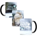 Miniatyrbild 1 av 5: Rolig kaffemugg, Caliamary keramisk kattmugg söt värmeförändrande mugg, värmekänslig färgförändrande mugg kaffekopp för kvinnor män barn kattälskare (katt)