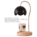 Miniatyrbillede 4 af 6: Duftlys Varmer Lampe Duftet Voks Smeltning Dæmpbar Metal Lys Varmer Lanterne med Træ Base til Soveværelse EU Stik