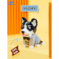 Miniatyrbillede 4 af 5: Mini Byggeklodser Dyresæt, DIY Mikro 3D Byggelegetøjs Klodser (Husky 973stk)