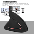 Miniatyrbillede 2 af 7: Venstrehåndet 2,4 GHz trådløs USB ergonomisk vertikal optisk mus til pc-computer bærbar computer