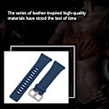 Miniatyrbilde 5 av 7: Ekte lær dobbel håndleddsrem erstatningsrem for Fitbit Ionic Watch Blå
