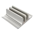 Miniatyrbillede 5 af 7: Vertikal bærbar computer stand 2 slots anodiseret aluminiumlegering justerbar pladsbesparende bærbar computer holder til 0,63 til 2,36 tommer tyk PC sølvfarve