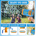 Miniatyrbild 5 av 7: Bubble Machine Gun Leksaker för Barn, Bubble Gun med Färgglada Ljus och Tusentals Bubblor, Utomhusleksak Födelsedagsfest Favörer Presenter till Pojke blue