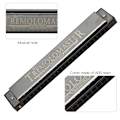 Miniatyrbillede 7 af 7: Professionel mundharmonika diatonisk harpe børnegaver polyfonisk C-nøgle 24 huller (Glossy Black )