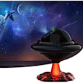 Miniatyrbilde 1 av 7: UFO Stjerneprojektor Nattlys, Galaxy Starry Nebula Projektorlys; Blinkende Stjernelys, Romskip, Varierende Flammefarge med Timer, Fjernkontroll for Rom